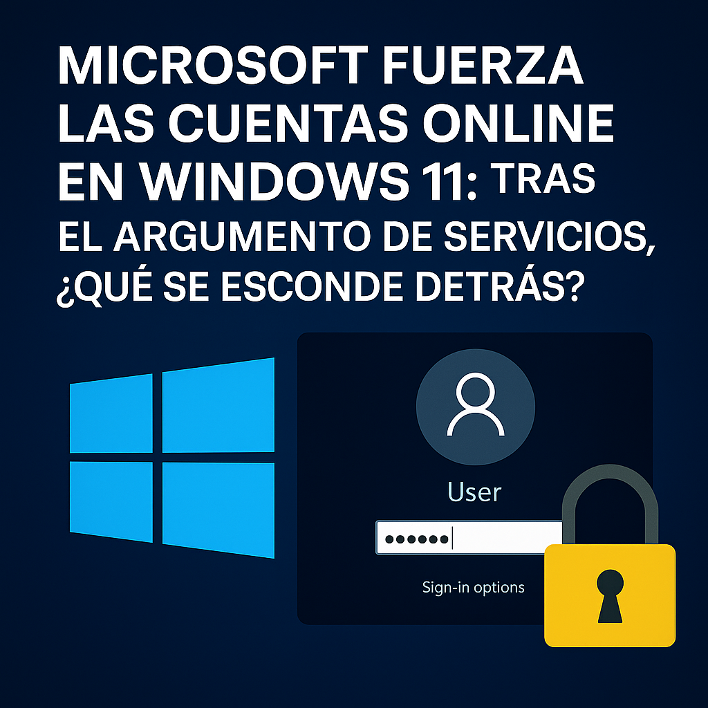 Lee más sobre el artículo Microsoft fuerza las cuentas online en Windows 11: tras el argumento de servicios, ¿qué se esconde detrás?